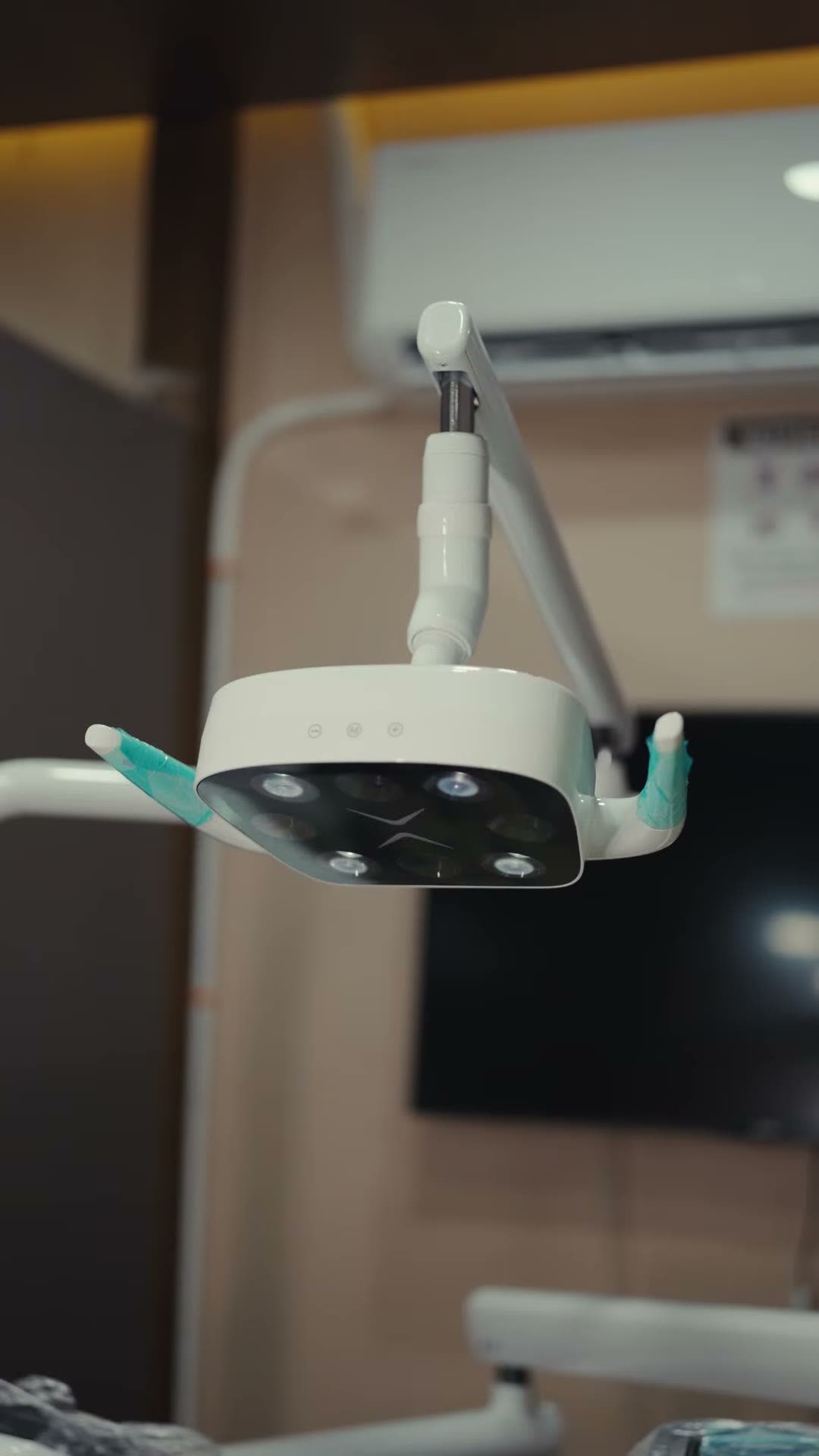 A dental light above the chair
